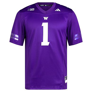Men's adidas #1 Purple Washington Huskies Premier Football Jersey