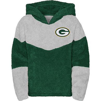 Girls Youth Green Green Bay Packers Ready Set Play Teddy Fleece Pullover Hoodie