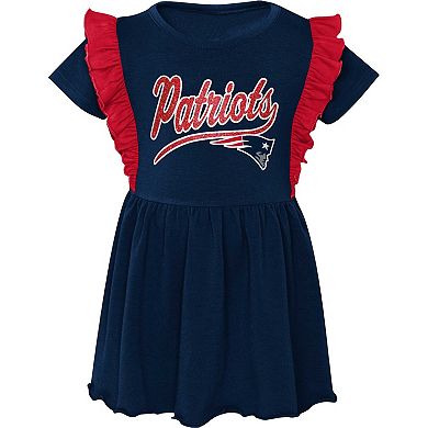 Girls Preschool Navy New England Patriots Too Cute Tri-Blend Dress