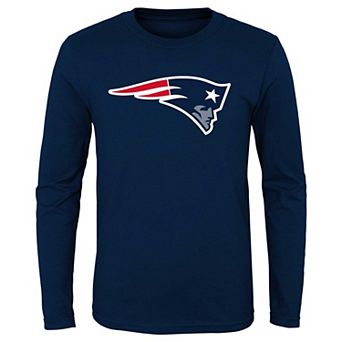 Preschool Navy New England Patriots Primary Logo Long Sleeve T-Shirt