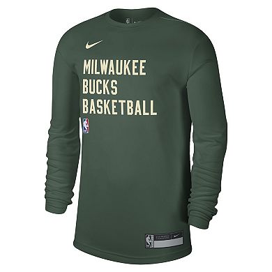 Unisex Nike Hunter Green Milwaukee Bucks 2023/24 Legend On-Court Practice Long Sleeve T-Shirt