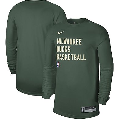 Unisex Nike Hunter Green Milwaukee Bucks 2023/24 Legend On-Court Practice Long Sleeve T-Shirt