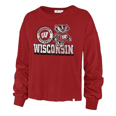 Women's '47 Red Wisconsin Badgers Bottom Line Parkway Long Sleeve T-Shirt