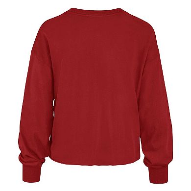 Women's '47 Red Wisconsin Badgers Bottom Line Parkway Long Sleeve High Waist T-Shirt