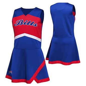 Girls Preschool Royal Buffalo Bills Two-Piece Cheer Captain Jumper Dress with Bloomers Set