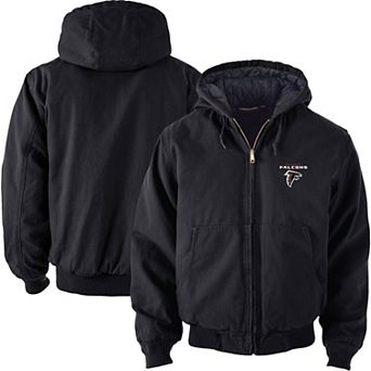 Men's Dunbrooke Black Atlanta Falcons Big & Tall Dakota Canvas Hoodie Full-Zip Jacket