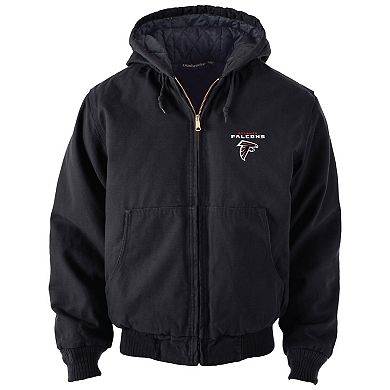 Men's Dunbrooke Black Atlanta Falcons Big & Tall Dakota Canvas Hoodie Full-Zip Jacket