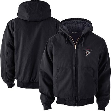 Men's Dunbrooke Black Atlanta Falcons Big & Tall Dakota Canvas Hoodie Full-Zip Jacket
