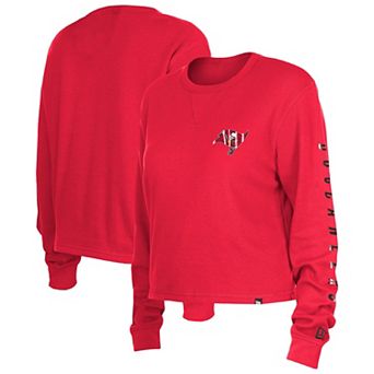 Women's New Era Red Tampa Bay Buccaneers Thermal Crop Long Sleeve T-Shirt