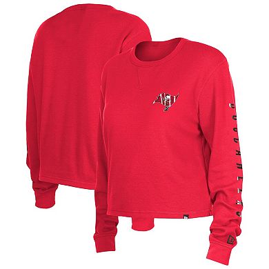 Women's New Era  Red Tampa Bay Buccaneers Thermal Crop Long Sleeve T-Shirt