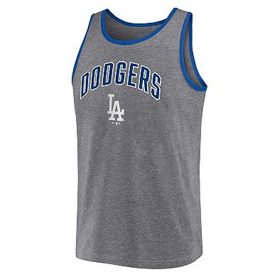 Men's Profile Heather Charcoal Los Angeles Dodgers Big & Tall Arch Over Logo Tank Top
