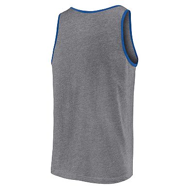 Men's Profile Heather Charcoal Los Angeles Dodgers Big & Tall Arch Over Logo Tank Top