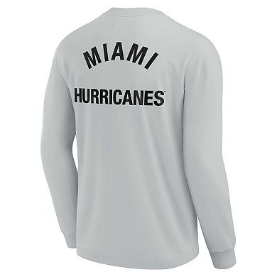 Unisex Fanatics Signature Gray Miami Hurricanes Super Soft Long Sleeve T-Shirt