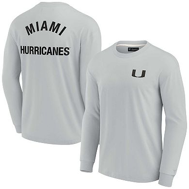 Unisex Fanatics Signature Gray Miami Hurricanes Super Soft Long Sleeve T-Shirt