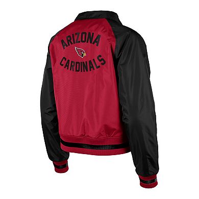Women's New Era Cardinal Arizona Cardinals Coaches Raglan Full-Snap Jacket