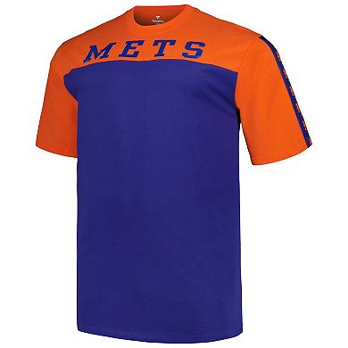 Men's Profile Orange/Royal New York Mets Big & Tall Yoke Knit T-Shirt
