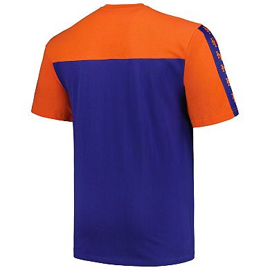 Men's Profile Orange/Royal New York Mets Big & Tall Yoke Knit T-Shirt