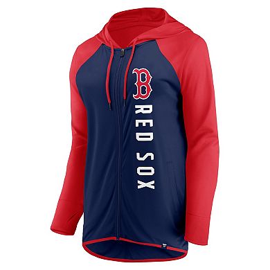 Women's Fanatics Branded Navy/Red Boston Red Sox Forever Fan Full-Zip Hoodie Jacket