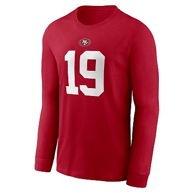 Men's Nike Deebo Samuel Scarlet San Francisco 49ers Player Name & Number Long Sleeve T-Shirt
