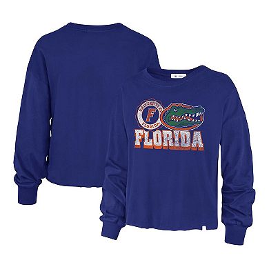 Women's '47 Royal Florida Gators Bottom Line Parkway Long Sleeve T-Shirt
