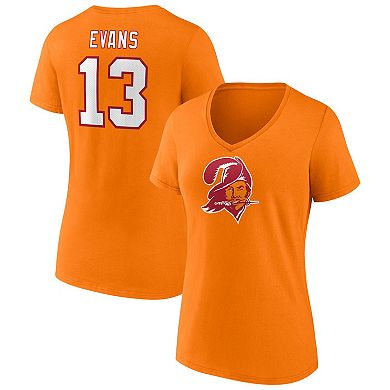 Women's Fanatics Branded Mike Evans Orange Tampa Bay Buccaneers Player Icon Name & Number V-Neck T-Shirt