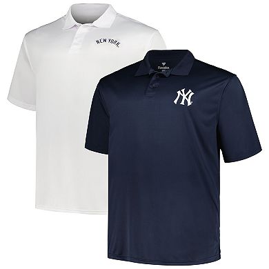 Men's Profile Navy/White New York Yankees Big & Tall Two-Pack Solid Polo Set