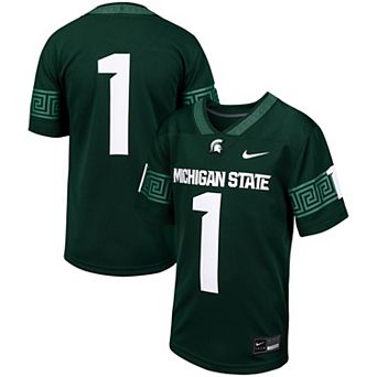 Youth Nike #1 Green Michigan State Spartans Football Game Jersey