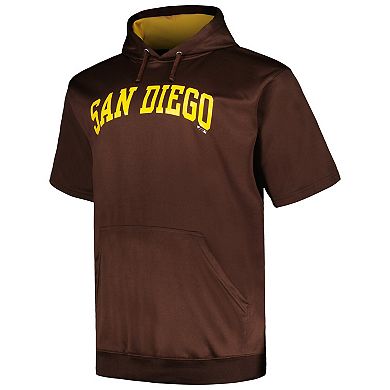 Men's Profile Brown San Diego Padres Big & Tall Contrast Short Sleeve Pullover Hoodie