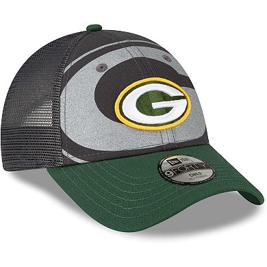 Youth New Era Graphite Green Bay Packers Reflect 9FORTY Adjustable Hat