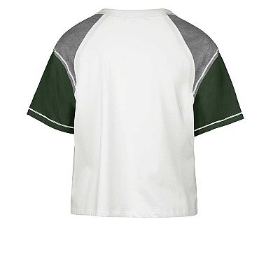 Women's '47 White Michigan State Spartans Serenity Gia Cropped T-Shirt