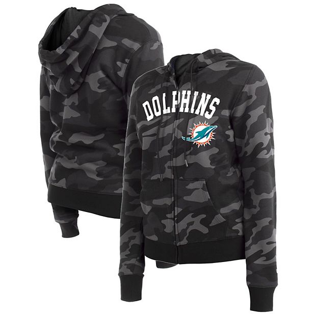 Women s New Era Black Miami Dolphins Camo Full Zip Hoodie