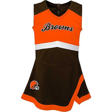 Girls Infant Brown Cleveland Browns Cheer Captain Jumper Dress