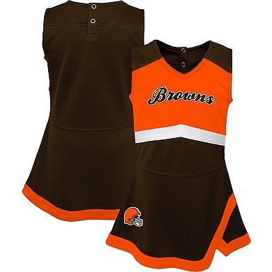 Girls Infant Brown Cleveland Browns Cheer Captain Jumper Dress