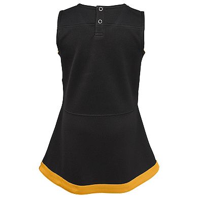 Girls Toddler Black Pittsburgh Steelers Cheer Captain Dress with Bloomers