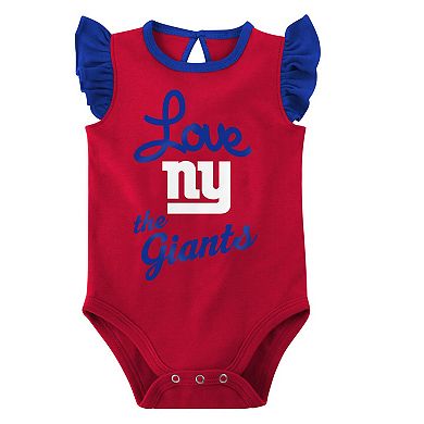 Girls Newborn & Infant  Royal/Red New York Giants Spread the Love 2-Pack Bodysuit Set