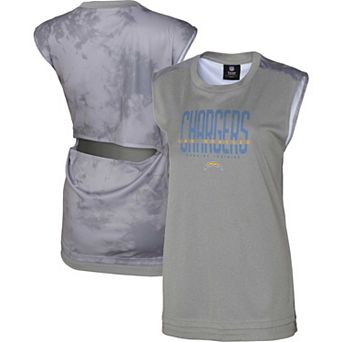 Women's Gray Los Angeles Chargers No Sweat Tank Top