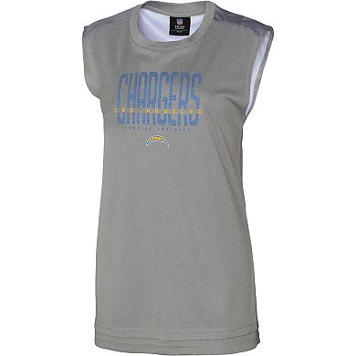 Women's Gray Los Angeles Chargers No Sweat Tank Top