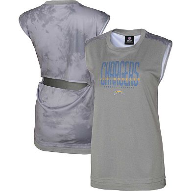Women's Gray Los Angeles Chargers No Sweat Tank Top