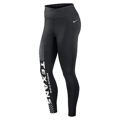 Women's Nike Black Houston Texans Yard Line Crossover Leggings