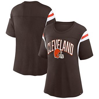 Women's Fanatics Branded Brown Cleveland Browns Earned Stripes T-Shirt