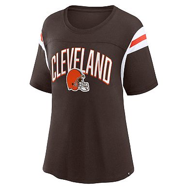 Women's Fanatics Branded Brown Cleveland Browns Earned Stripes T-Shirt