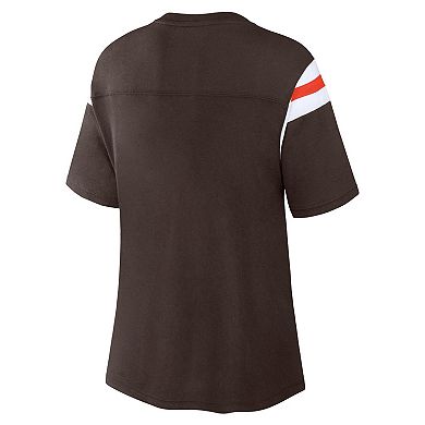 Women's Fanatics Branded Brown Cleveland Browns Earned Stripes T-Shirt