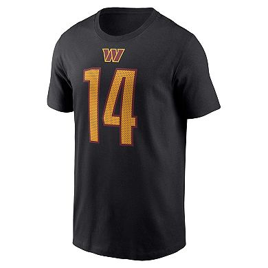 Men's Nike Sam Howell  Black Washington Commanders  Player Name & Number T-Shirt