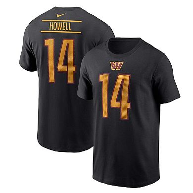Men's Nike Sam Howell  Black Washington Commanders  Player Name & Number T-Shirt