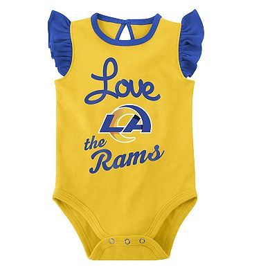 Girls Newborn & Infant Royal/Gold Los Angeles Rams Spread the Love 2-Pack Bodysuit Set