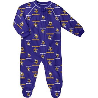 Newborn Purple Minnesota Vikings Allover Print Raglan Full-Zip Jumper