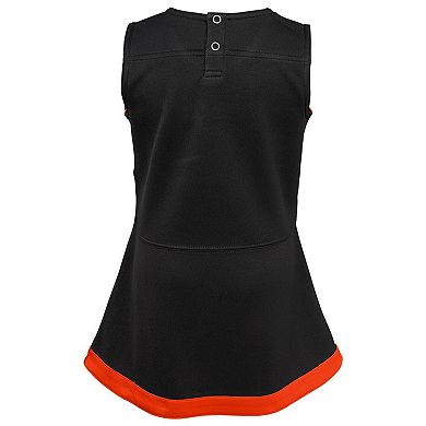 Girls Toddler Black Cincinnati Bengals Cheer Captain Dress with Bloomers
