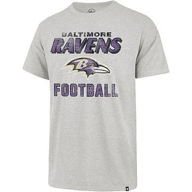 Men's '47 Heathered Gray Baltimore Ravens Dozer Franklin Lightweight T-Shirt