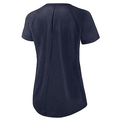 Women's Nike White/Heather Navy Denver Broncos Back Cutout Raglan T-Shirt