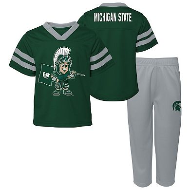 Toddler Green Michigan State Spartans Two-Piece Red Zone Jersey & Pants Set